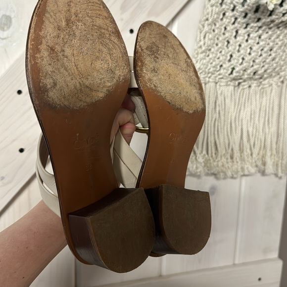 Chloe Rony Heeled Sandal in Color Cloudy Size 38 - Picture 6 of 12
